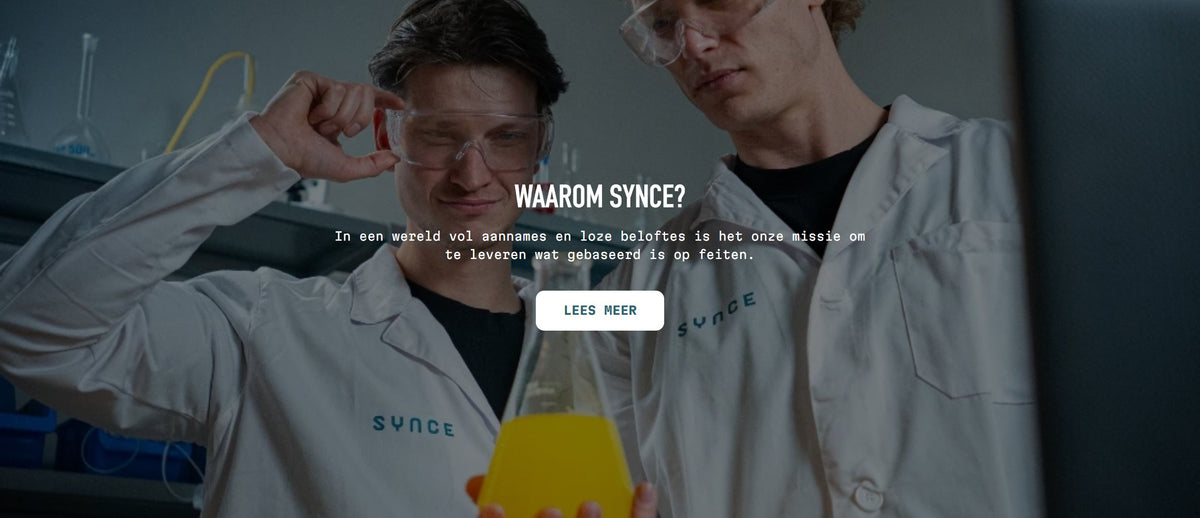 Merksectie Waarom SYNCE in de Shopify-webshop van SYNCE Nutrition